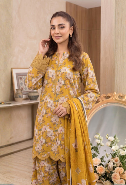 D# 3503 Mustard 3 PCS Unstitched Lawn