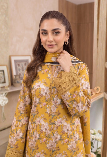 D# 3503 Mustard 3 PCS Unstitched Lawn