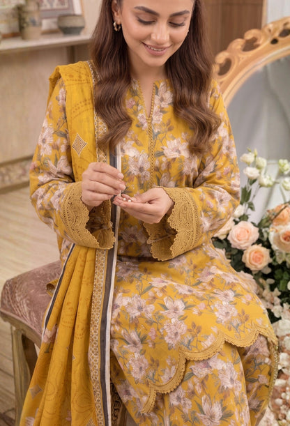 D# 3503 Mustard 3 PCS Unstitched Lawn