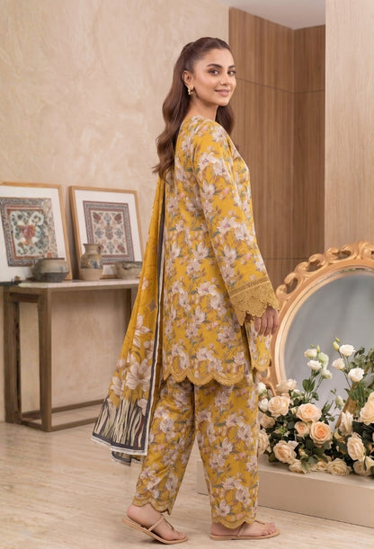 D# 3503 Mustard 3 PCS Unstitched Lawn