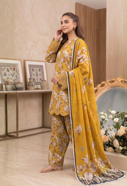 D# 3503 Mustard 3 PCS Unstitched Lawn
