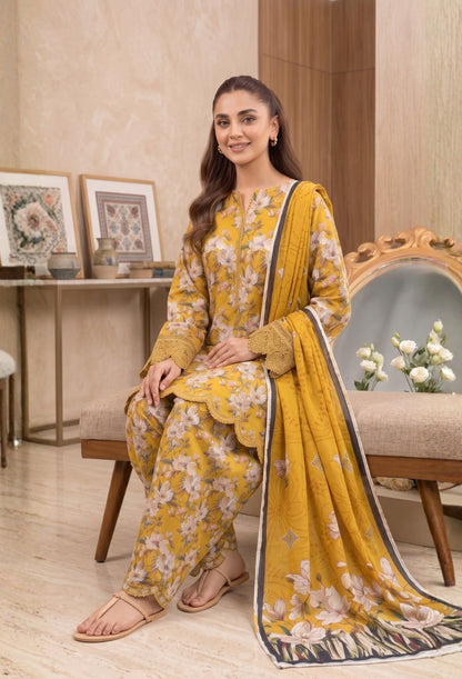 D# 3503 Mustard 3 PCS Unstitched Lawn