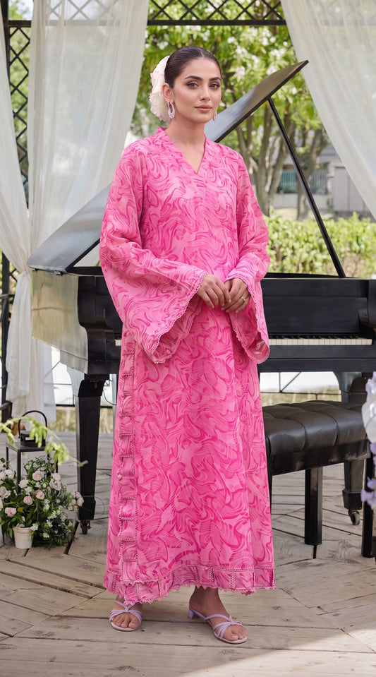 Des # 682-D-39, Pink 2 Pcs Unstitched Lawn