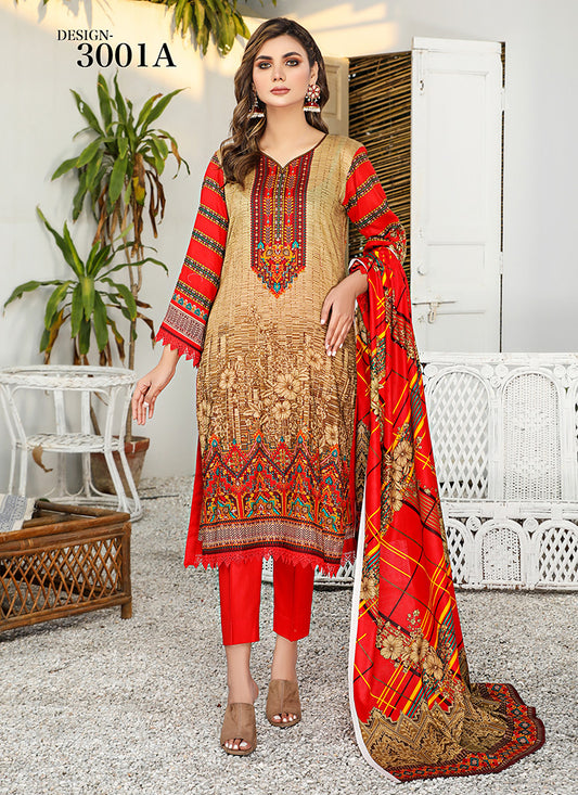 Halah Sultan Classic Lawn vol1 3001-A-2022