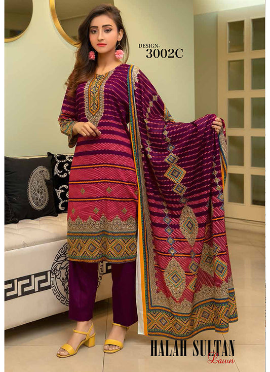Halah Sultan Classic Lawn vol1 3002-c-2022