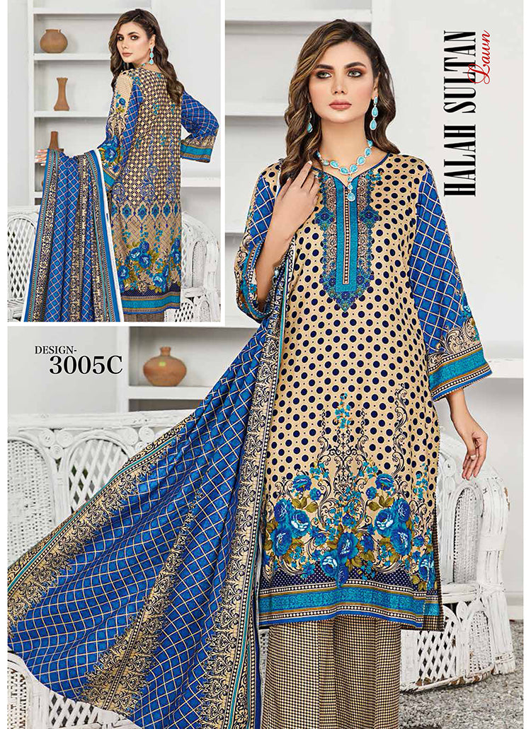 Halah Sultan Classic Lawn vol1 3005-C-2022