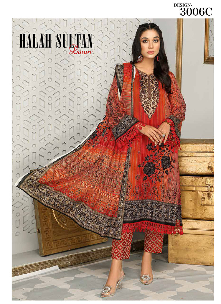 Halah Sultan Classic Lawn vol1 3006-c-2022