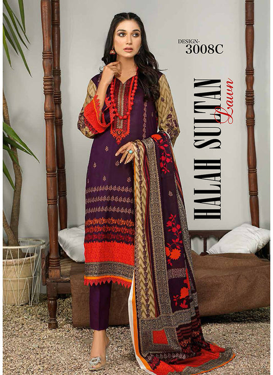 Halah Sultan Classic Lawn vol1 3008-c-2022