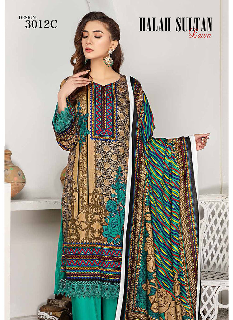 Halah Sultan Classic Lawn vol1 3012-c-2022