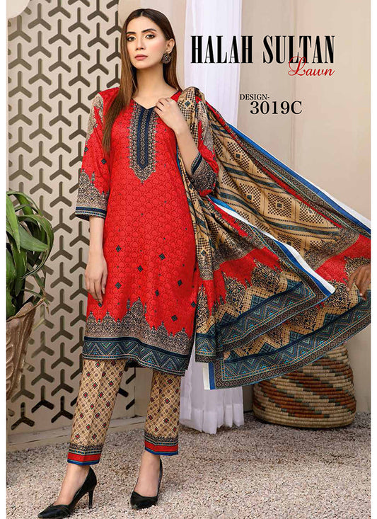 Halah Sultan Classic Lawn vol1 3019-c-2022