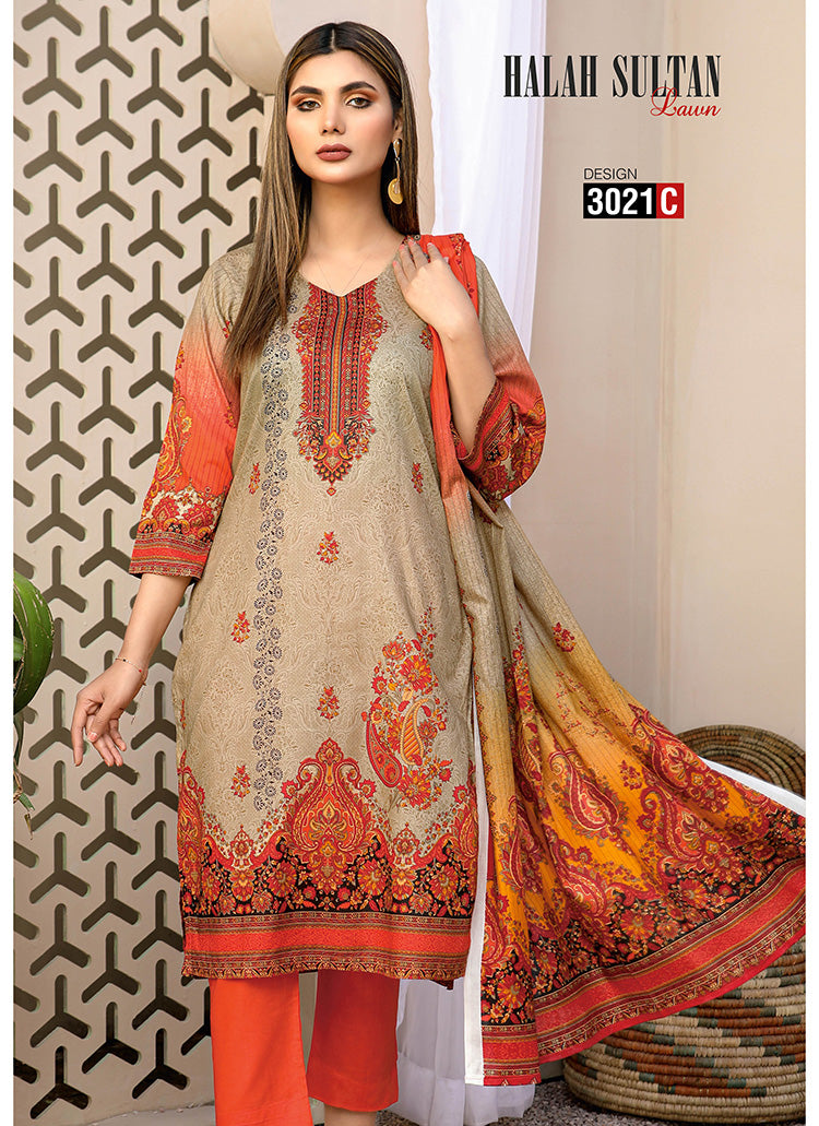 Halah Sultan Classic Lawn vol2 3021-C-2022