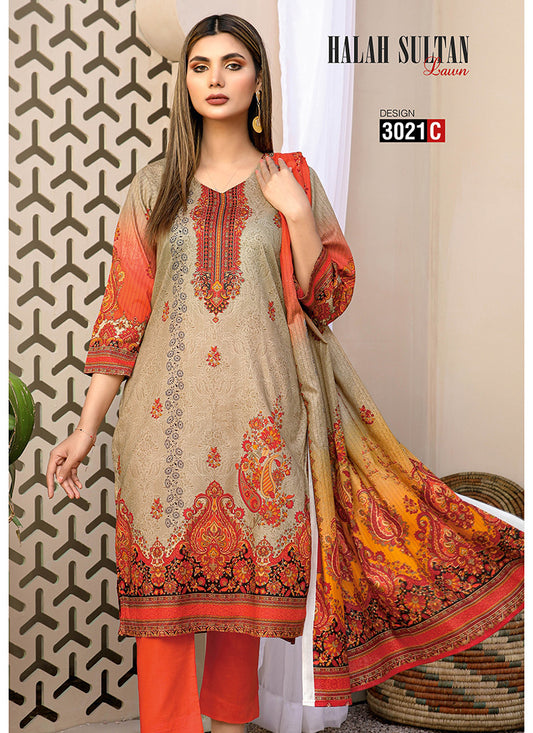 Halah Sultan Classic Lawn vol2 3021-C-2022