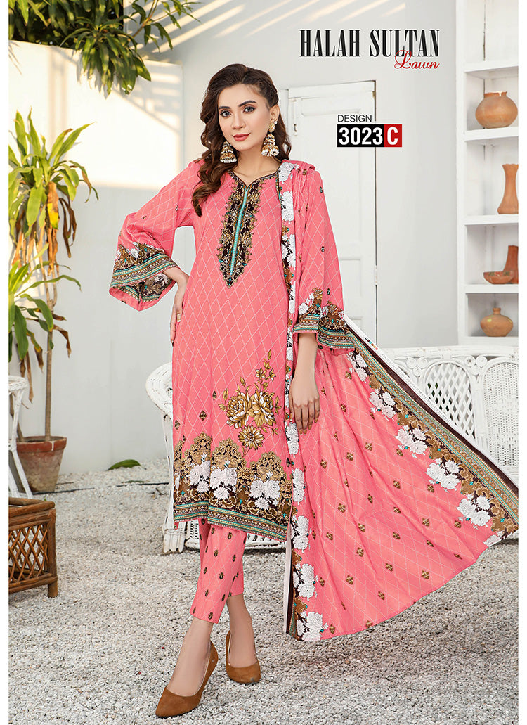 Halah Sultan Classic Lawn vol2 3023-c-2022