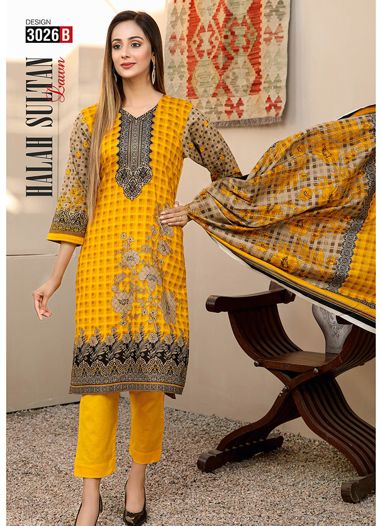 Halah Sultan Classic Lawn vol2 3026-b-2022