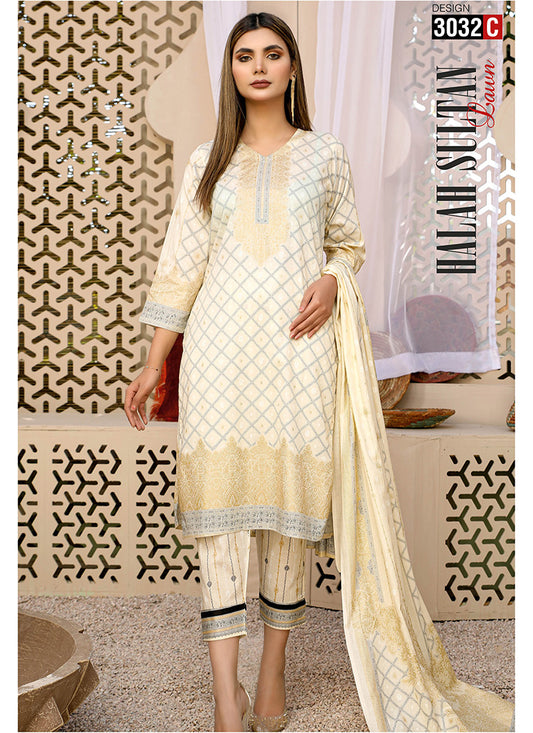 Halah Sultan Classic Lawn vol2 3032-c-2022