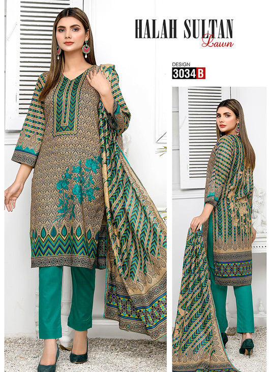 Halah Sultan Classic Lawn vol2 3034-b-2022