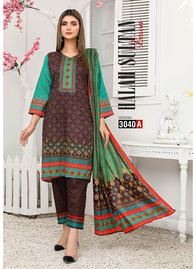 Halah Sultan Classic Lawn vol2 3040-a-2022