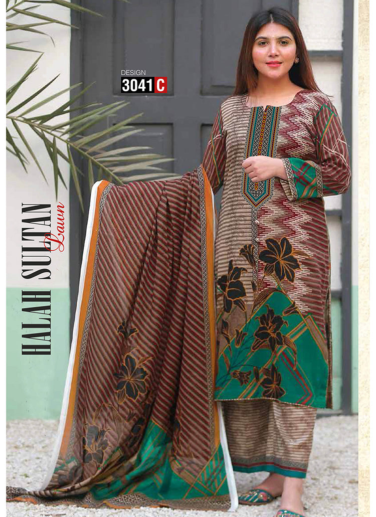 Halah Sultan Classic Lawn vol2 3041-c-2022