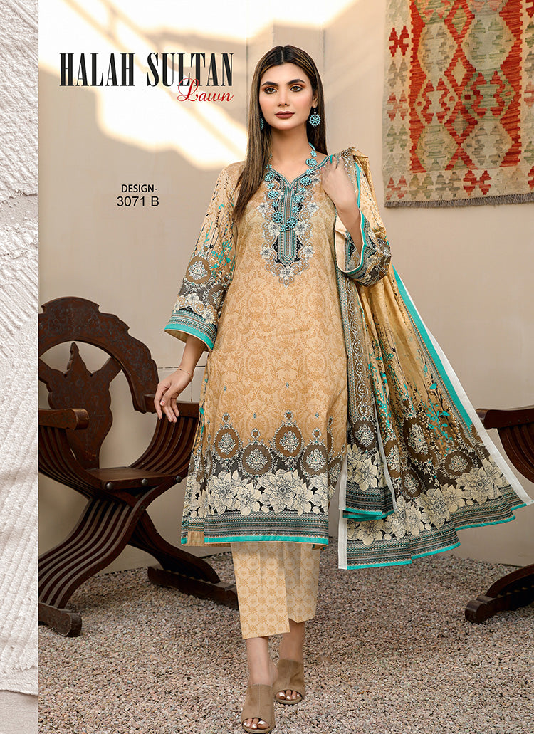 Halah Sultan Classic Lawn vol3 3071-B-2022