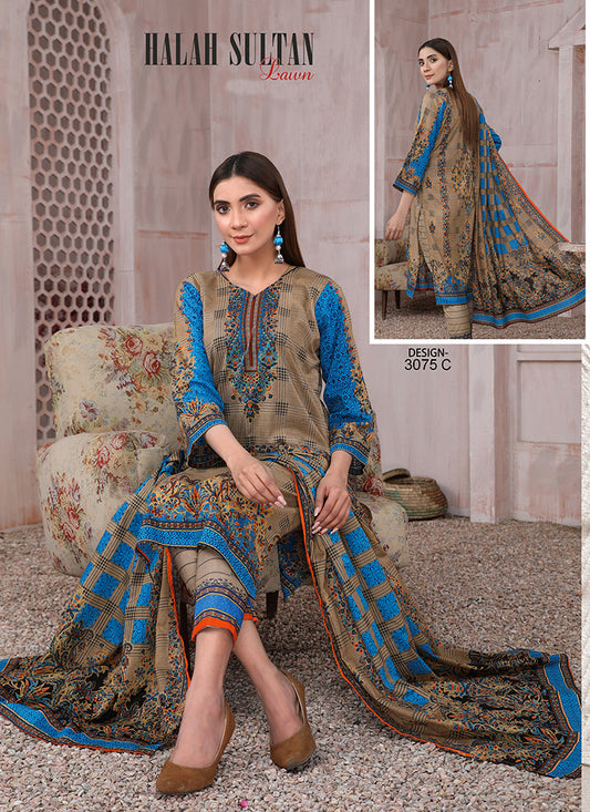 Halah Sultan Classic Lawn vol3 3075-c-2022