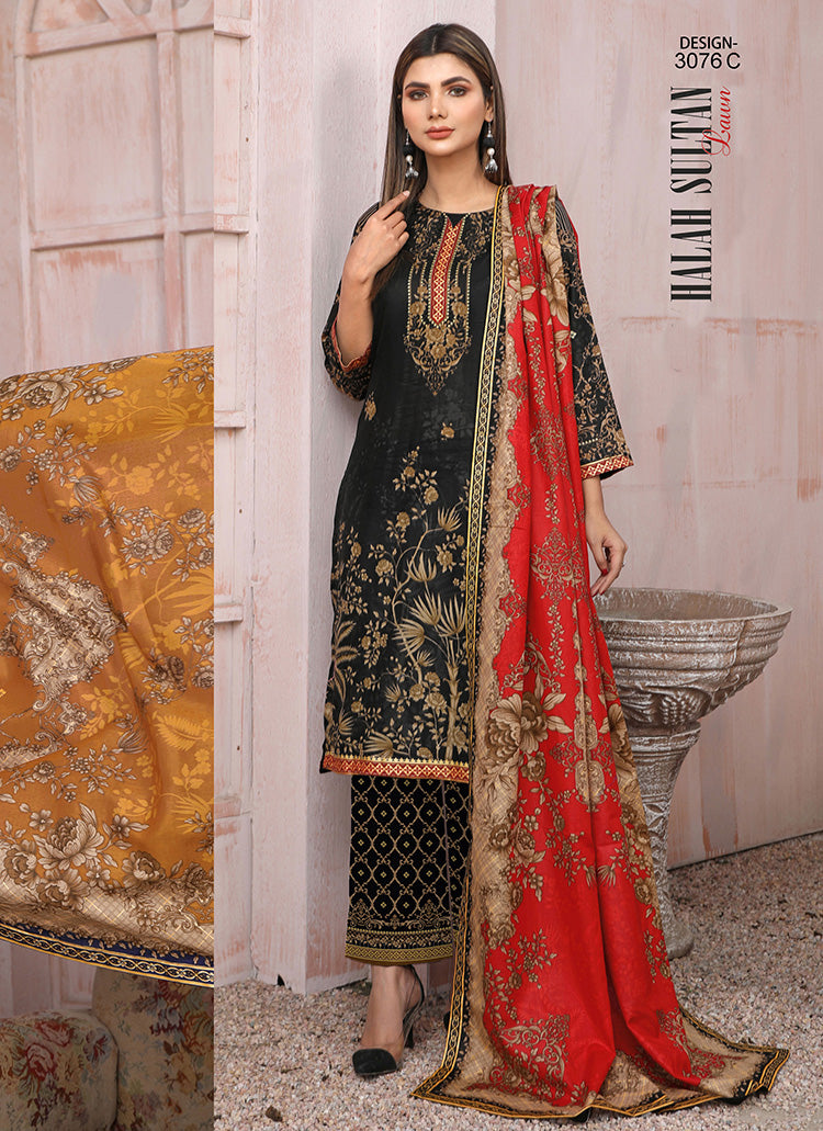 Halah Sultan Classic Lawn vol3 3076-c-2022
