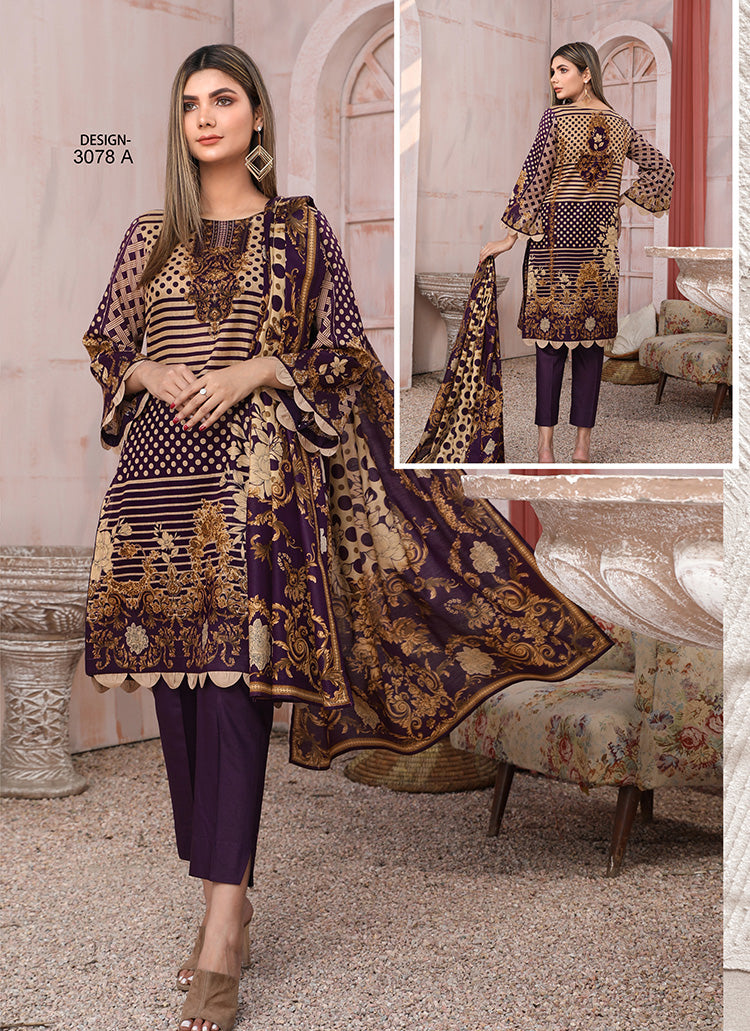 Halah Sultan Classic Lawn vol3 3078-a-2022