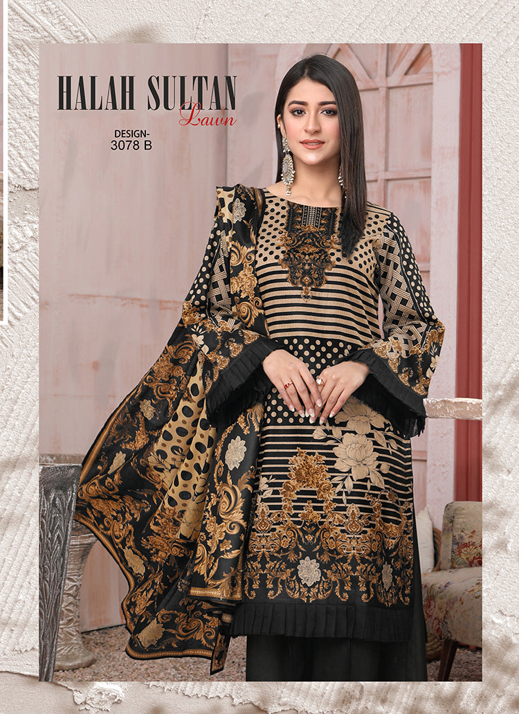 Halah Sultan Classic Lawn vol3 3078-b-2022