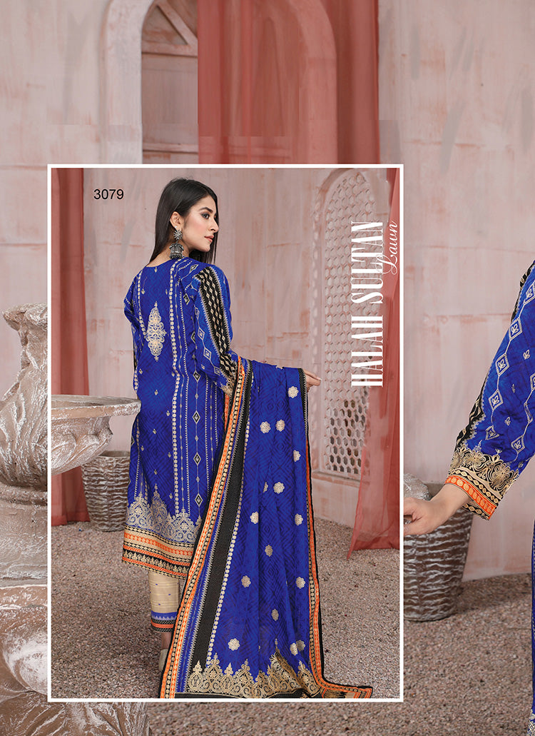 Halah Sultan Classic Lawn vol3 3079-a-2022