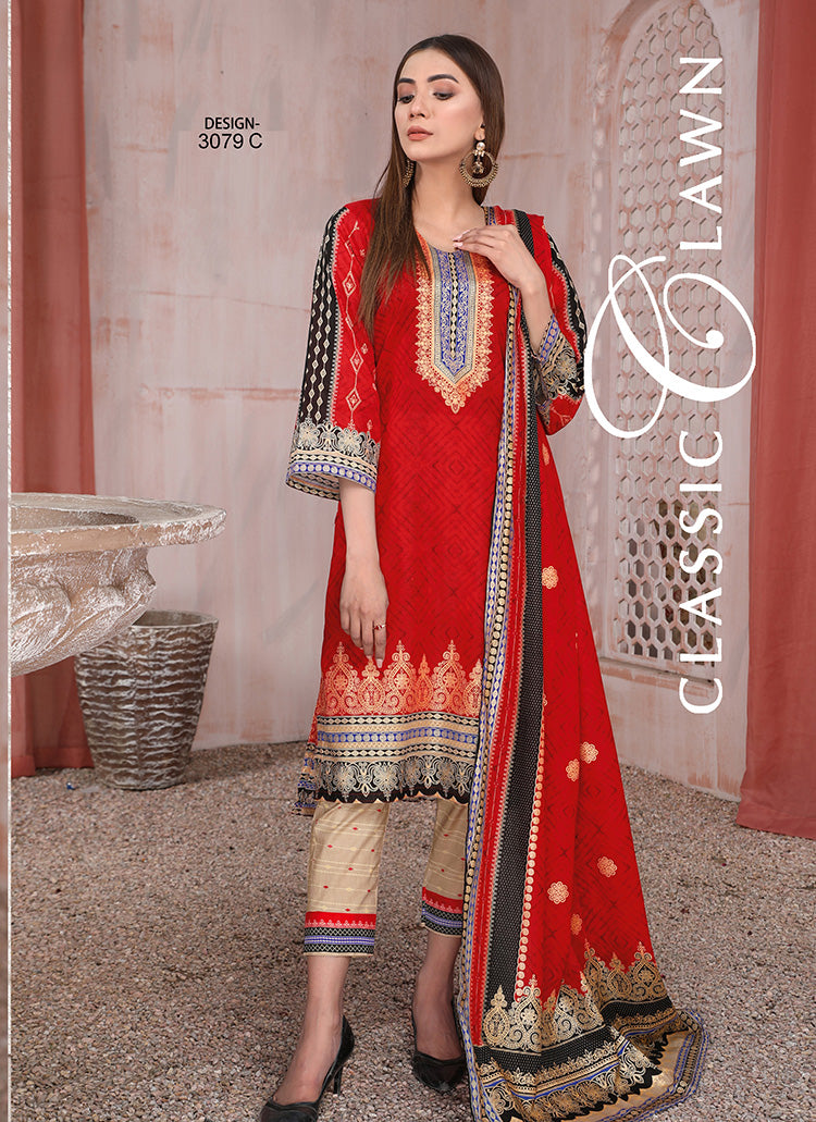 Halah Sultan Classic Lawn vol3 3079-c-2022