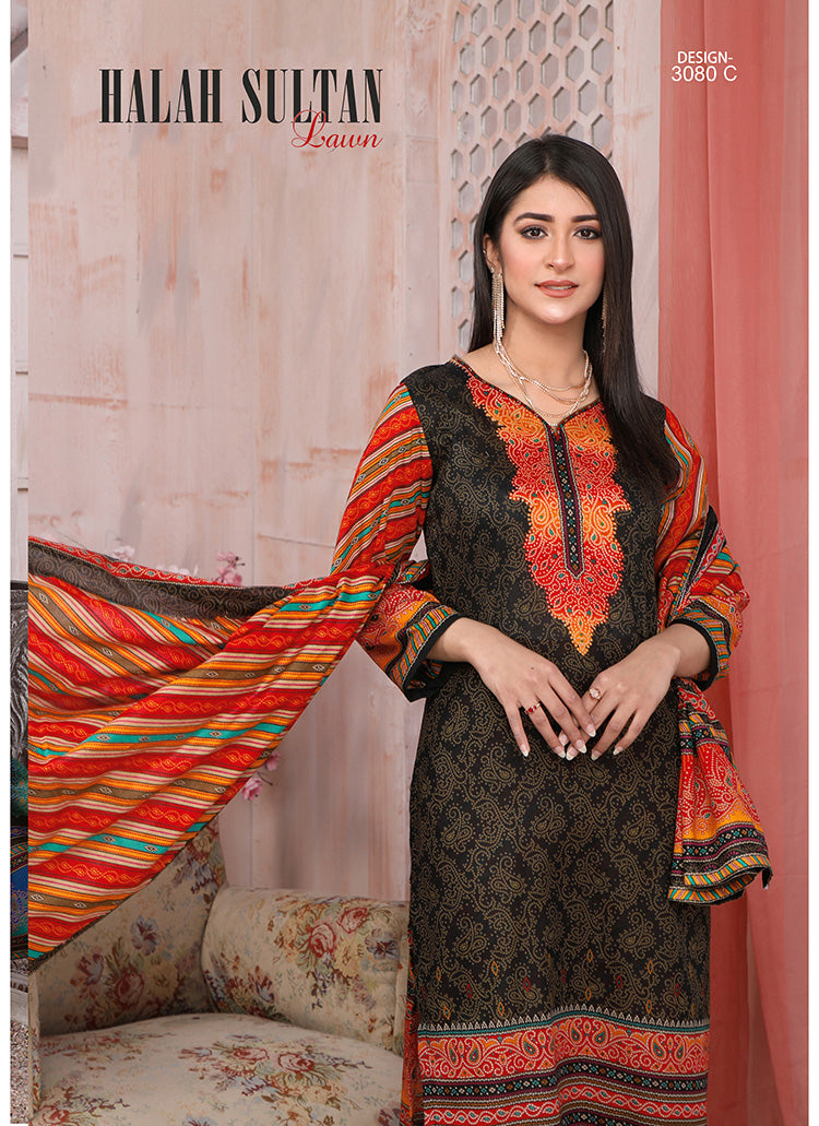Halah Sultan Classic Lawn vol3 3080-c-2022