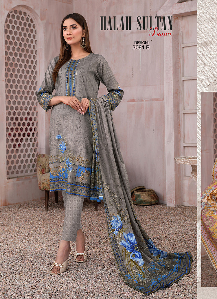 Halah Sultan Classic Lawn vol3 3081-b-2022