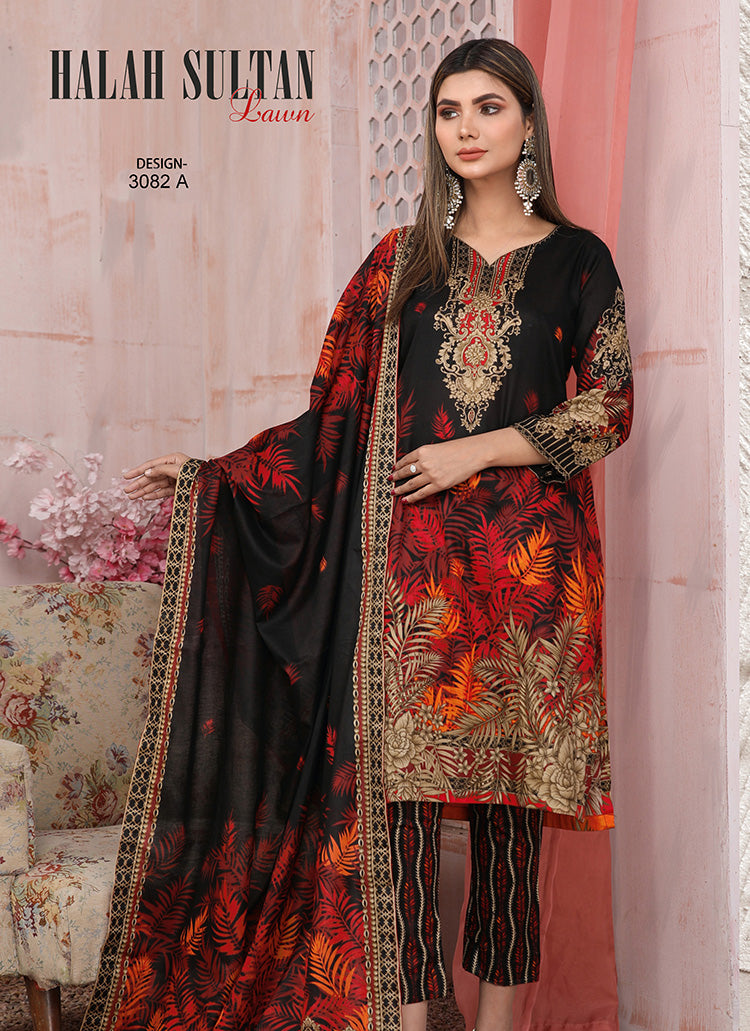Halah Sultan Classic Lawn vol3 3082-b-2022