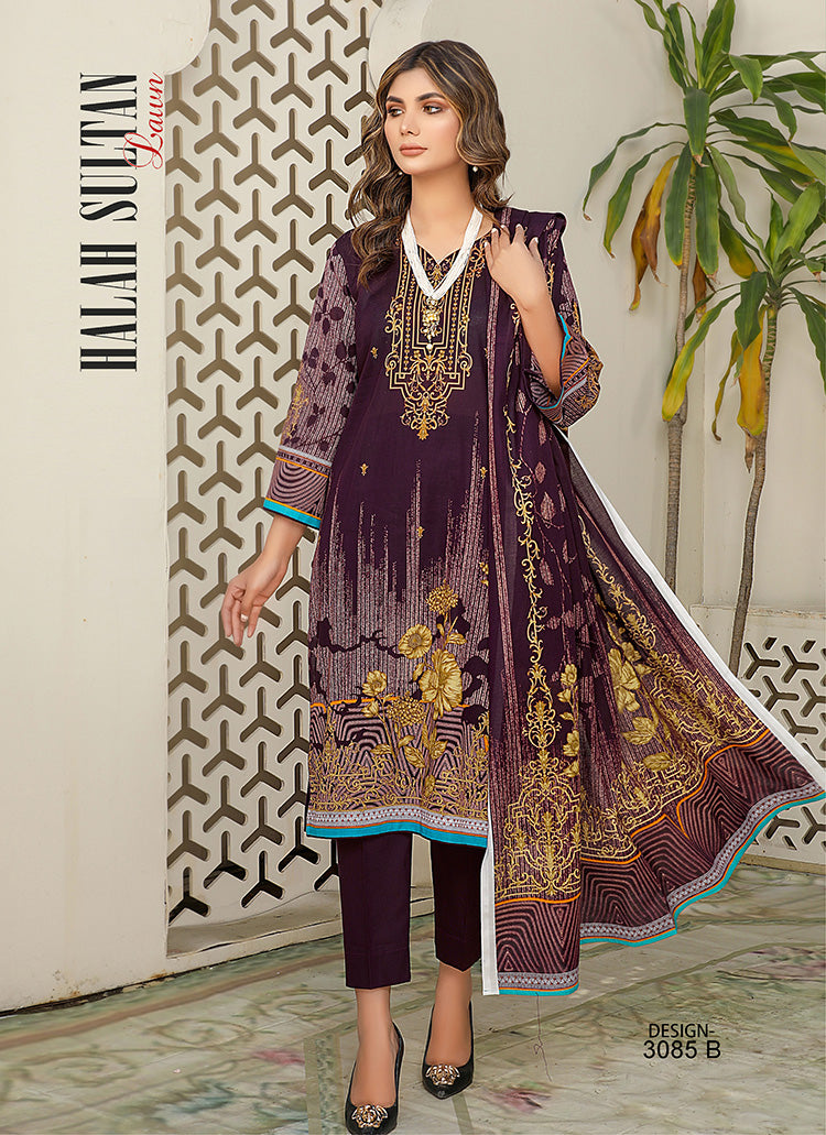 Halah Sultan Classic Lawn vol3 3085-b-2022