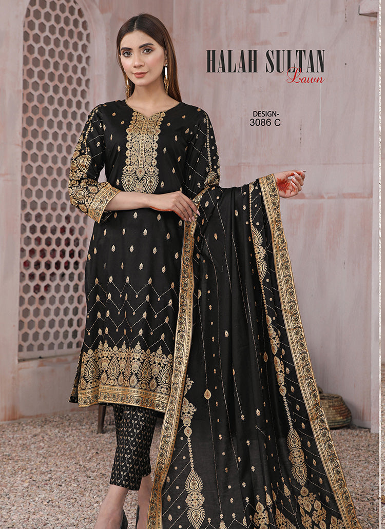 Halah Sultan Classic Lawn vol3 3086-c-2022