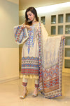 D# 05-CREAM Embroidered Premium Digital Lawn 2022