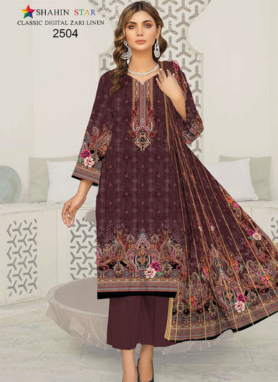 Digital Zari Linen 2504 | 3 PC Unstitched