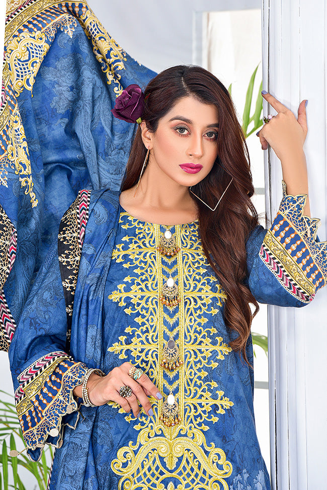 Digital Embroidered Linen-Vol1-Blue6-21