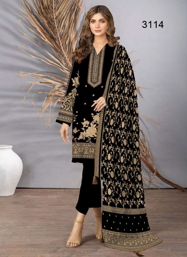 Halah Sultan Black Collection Lawn vol1-3114-2022