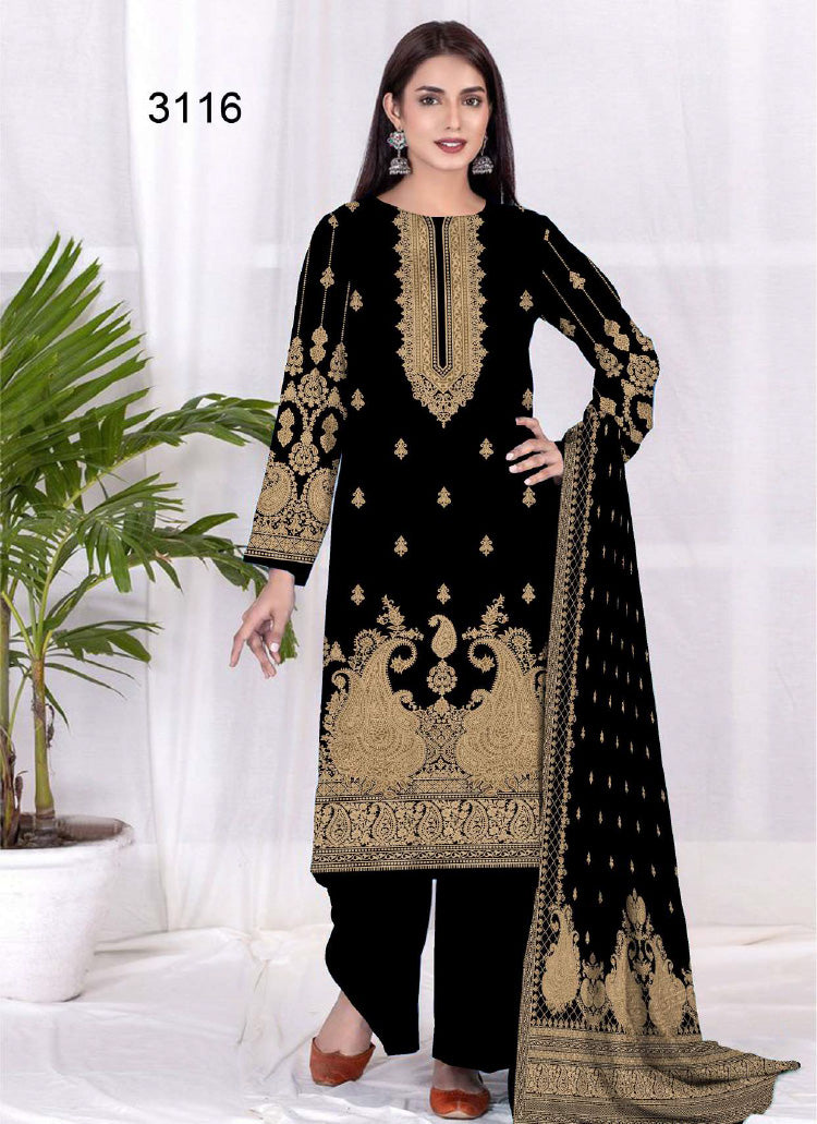 Halah Sultan Black Collection Lawn vol1-3116-2022