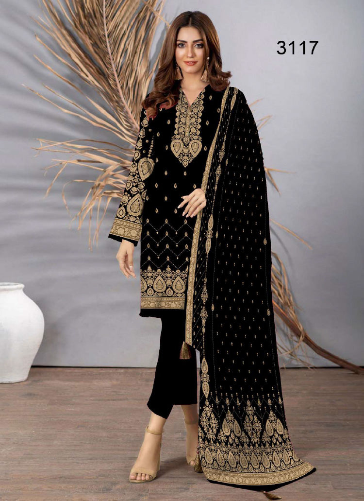 Halah Sultan Black Collection Lawn vol1-3117-2022