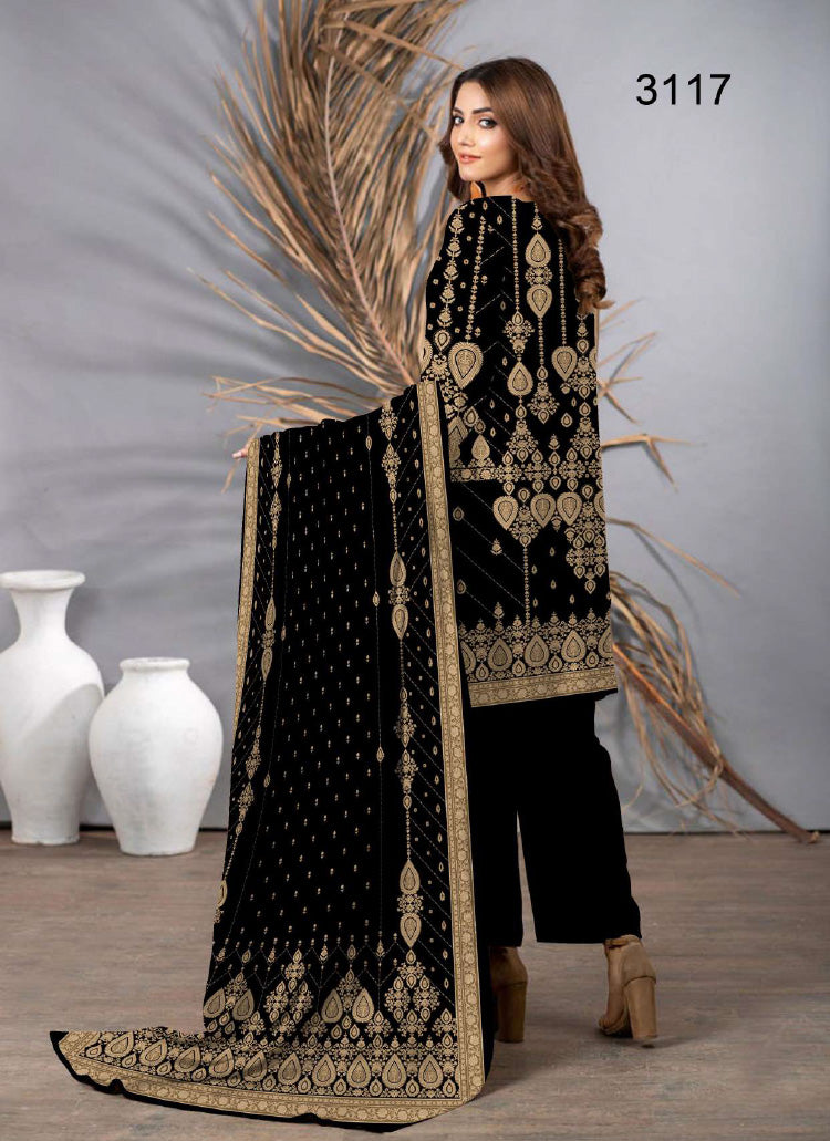Halah Sultan Black Collection Lawn vol1-3117-2022