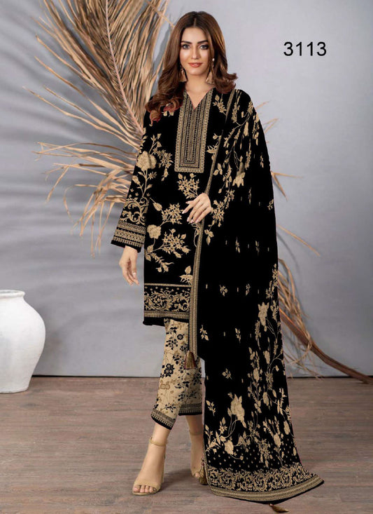Halah Sultan Black Collection Lawn vol1-3113-2022