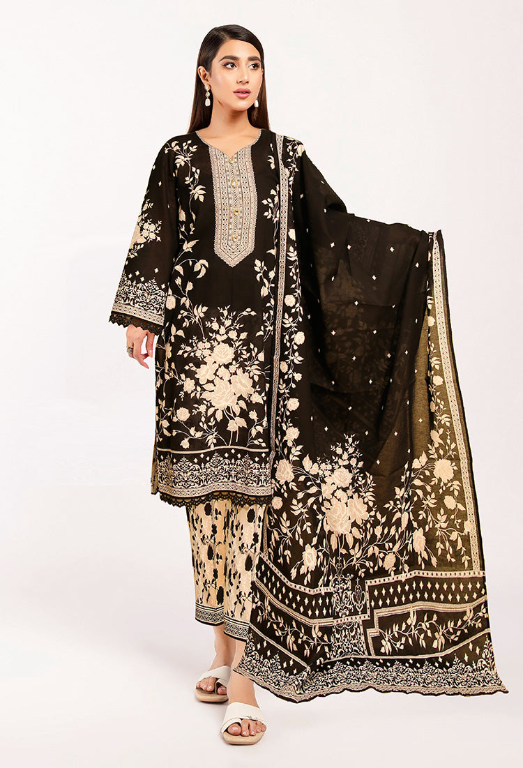 Shahin Swiss Lawn 1013-BLACK-3 Piece