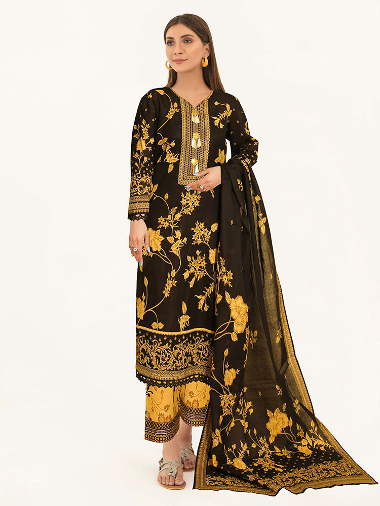 Shahin Swiss Lawn 1017-BLACK-3 Piece